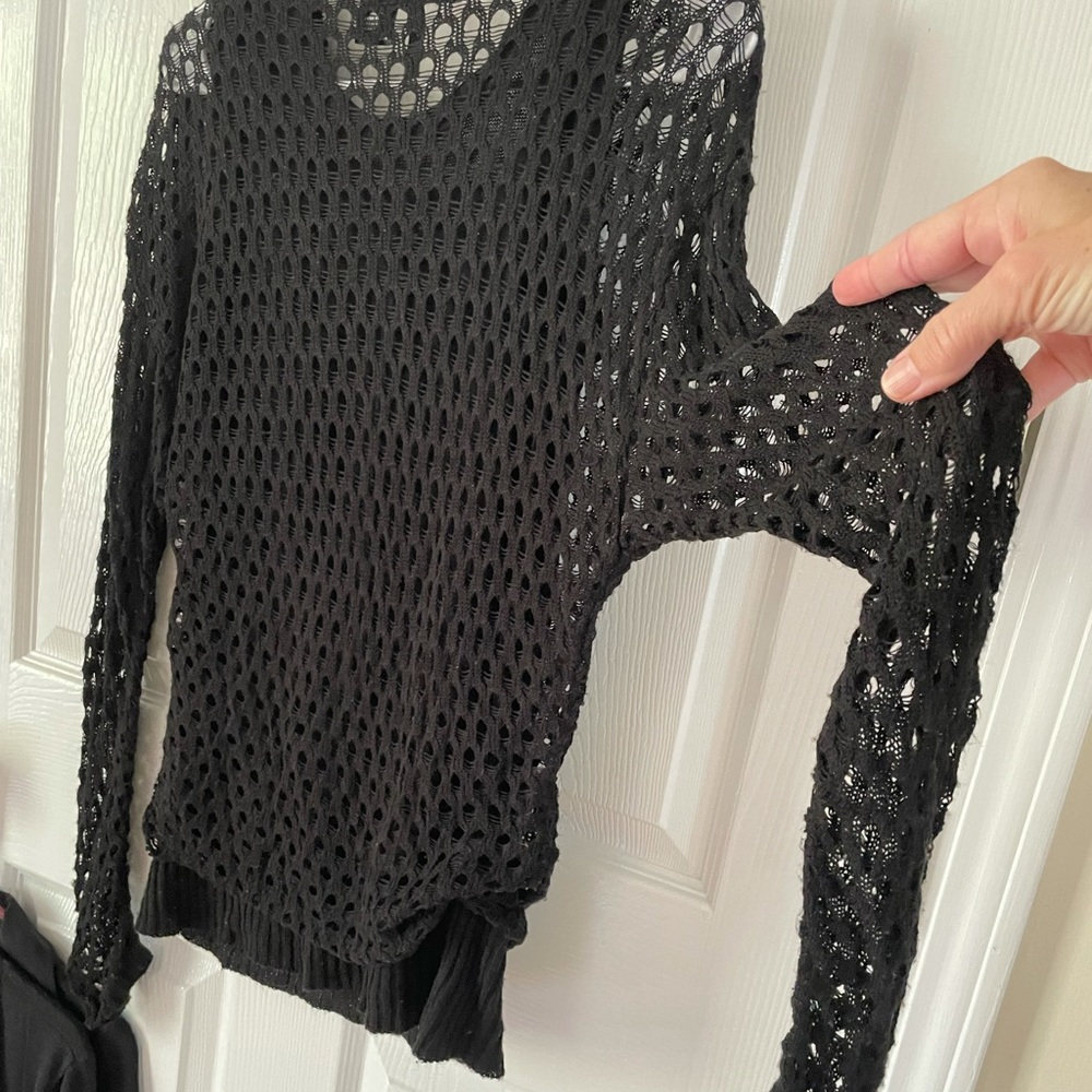 New Direction netted crocheted sweater with tank fun & grunge punk rock ready